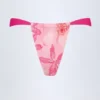 Fioletowe doły od bikini Pensacola z nadrukiem różowej orchidei Fioletowe doły od bikini Pensacola z nadrukiem różowej orchidei
