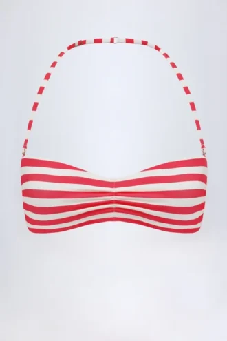 Górka bikini Cascais Multiway w wiśniowo-czerwone paski Górka bikini Cascais Multiway w wiśniowo-czerwone paski