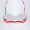 Górka bikini Cascais Multiway w wiśniowo-czerwone paski Górka bikini Cascais Multiway w wiśniowo-czerwone paski