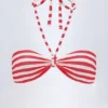 Górka bikini Cascais Multiway w wiśniowo-czerwone paski Górka bikini Cascais Multiway w wiśniowo-czerwone paski
