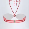 Górka bikini Cascais Multiway w wiśniowo-czerwone paski Górka bikini Cascais Multiway w wiśniowo-czerwone paski