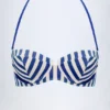 Góry od bikini Ascona z fiszbinami i wiązaniem na szyi w paski w kolorze granatowym Góry od bikini Ascona z fiszbinami i wiązaniem na szyi w paski w kolorze granatowym