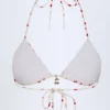 Góry od bikini w trójkątnym fasonie z uroczymi detalami, wzór wiśniowy