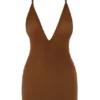 Intimates Intimates Elastyczna siateczkowa sukienka mini w kolorze kasztanowym