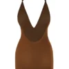 Intimates Intimates Elastyczna siateczkowa sukienka mini w kolorze kasztanowym