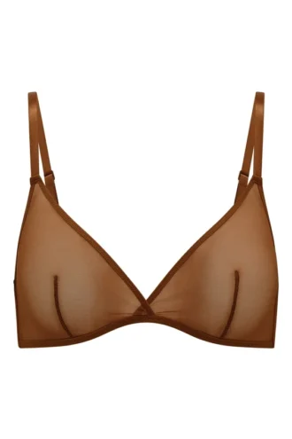Intimates Miękki, jednowarstwowy biustonosz trójkątny z siateczki w kolorze kasztanowym Intimates Miękki, jednowarstwowy biustonosz trójkątny z siateczki w kolorze kasztanowym