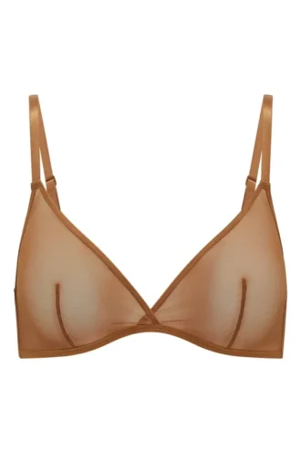 Intimates Miękki, jednowarstwowy biustonosz trójkątny z siateczki w kolorze migdałowym Intimates Miękki, jednowarstwowy biustonosz trójkątny z siateczki w kolorze migdałowym