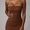 Intimates Soft Sheer-Mesh Bandeau Mini Slip Sukienka w kolorze Mocha Intimates Soft Sheer-Mesh Bandeau Mini Slip Sukienka w kolorze Mocha