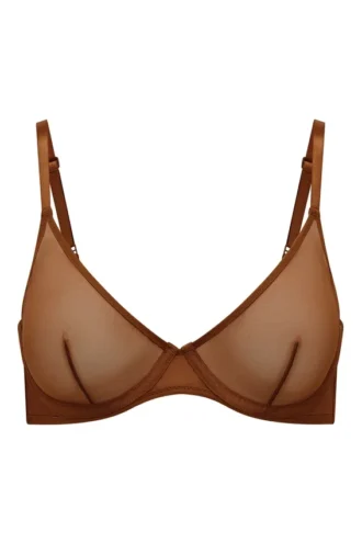 Jednowarstwowy biustonosz z fiszbinami Intimates Soft Mesh w kolorze kasztanowym Jednowarstwowy biustonosz z fiszbinami Intimates Soft Mesh w kolorze kasztanowym