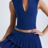 Kadie Krótki top z otwartym przodem w kolorze True Navy