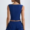 Kadie Krótki top z otwartym przodem w kolorze True Navy