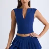 Kadie Krótki top z otwartym przodem w kolorze True Navy