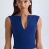 Kadie Krótki top z otwartym przodem w kolorze True Navy