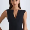 Kadie V-Neck Structured Crop Top w kolorze czarnym Kadie V-Neck Structured Crop Top w kolorze czarnym