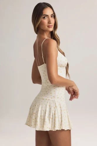 Kelbie Modal Ruched A-Line Mini Sukienka w kwiatowym wzorze Kelbie Modal Ruched A-Line Mini Sukienka w kwiatowym wzorze