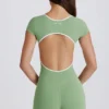 Kombinezon Soft Active z odkrytymi plecami w kolorze zielonym Kombinezon Soft Active z odkrytymi plecami w kolorze zielonym