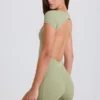 Kombinezon z odkrytymi plecami w kolorze Matcha Kombinezon z odkrytymi plecami w kolorze Matcha