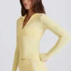 Kontrastowa kurtka zapinana na zamek Soft Active w kolorze cytrynowym Kontrastowa kurtka zapinana na zamek Soft Active w kolorze cytrynowym