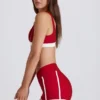 Kontrastowe mini szorty Soft Active w kolorze ciemnoczerwonym Kontrastowe mini szorty Soft Active w kolorze ciemnoczerwonym