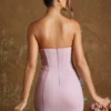 Koronkowa sukienka bandeau z wiązaniem w kolorze fioletowym Koronkowa sukienka bandeau z wiązaniem w kolorze fioletowym