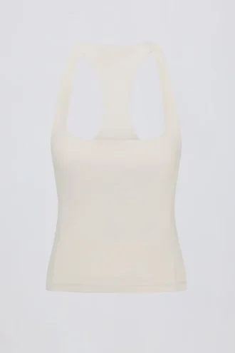 Koszulka bez rękawów Soft Active z tyłem typu racerback w kolorze kremowym