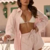 Koszulka oversize Lerici w różowe paski Koszulka oversize Lerici w różowe paski