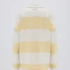 Koszulka oversize w paski z długim rękawem w kolorze cytrynowym Koszulka oversize w paski z długim rękawem w kolorze cytrynowym