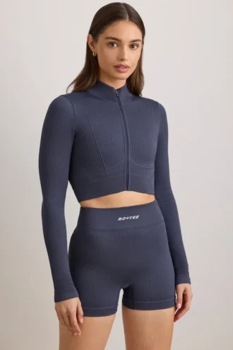 Krótka kurtka z zamkiem FlexiRib w kolorze indigo slate Krótka kurtka z zamkiem FlexiRib w kolorze indigo slate