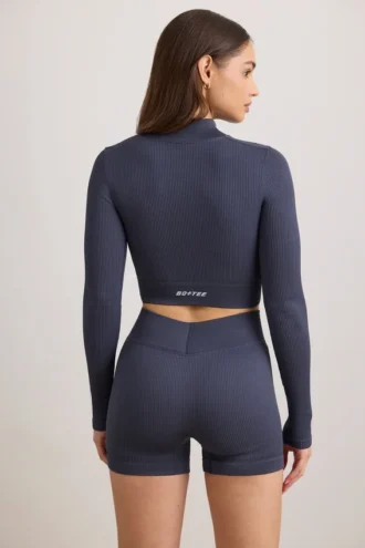 Krótka kurtka z zamkiem FlexiRib w kolorze indigo slate Krótka kurtka z zamkiem FlexiRib w kolorze indigo slate