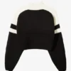 Krótki sweter z dzianiny z logo w kolorze czarnym Krótki sweter z dzianiny z logo w kolorze czarnym