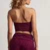 Krótki top bandeau Tarni z metalowymi detalami w kolorze jagodowo-fioletowym Krótki top bandeau Tarni z metalowymi detalami w kolorze jagodowo-fioletowym