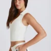Krótki top polo Soft Active w kolorze kości słoniowej Krótki top polo Soft Active w kolorze kości słoniowej