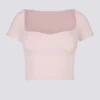 Krótki top Soft Active z dekoltem w kształcie serca w kolorze baletowego różu Krótki top Soft Active z dekoltem w kształcie serca w kolorze baletowego różu