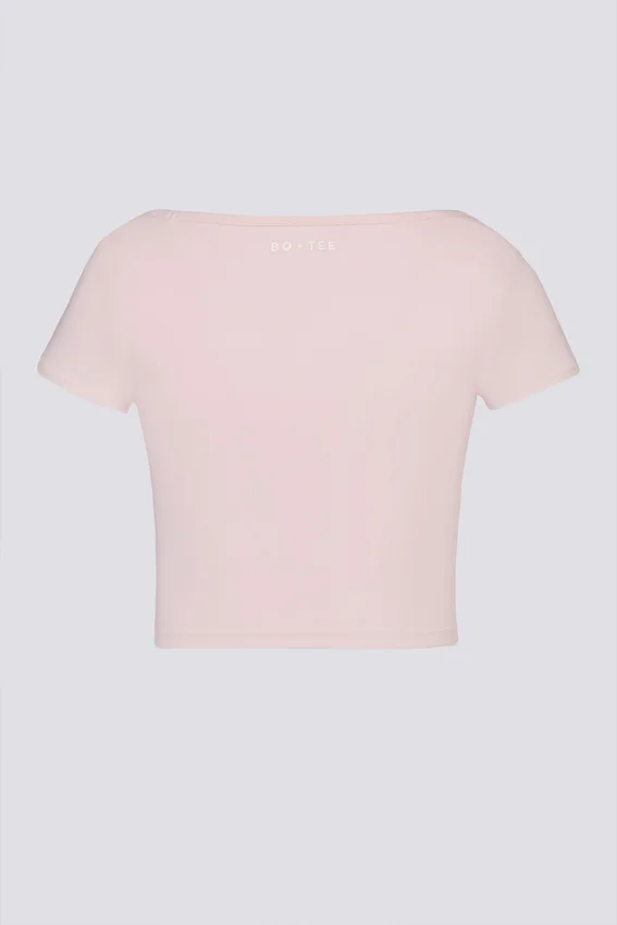 Krótki top Soft Active z dekoltem w kształcie serca w kolorze baletowego różu Krótki top Soft Active z dekoltem w kształcie serca w kolorze baletowego różu