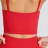 Krótki top warstwowy Soft Active w kolorze truskawkowej czerwieni Krótki top warstwowy Soft Active w kolorze truskawkowej czerwieni