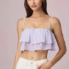 Krótki top z falbanami Lacie w kolorze liliowym Krótki top z falbanami Lacie w kolorze liliowym