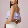 Krótki top z falbanami Lacie w kolorze liliowym Krótki top z falbanami Lacie w kolorze liliowym