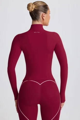 Kurtka Soft Active zapinana na zamek w kolorze bordowym Kurtka Soft Active zapinana na zamek w kolorze bordowym