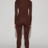 Legginsy Cassie z wysokim stanem z dzianiny jerseyowej z ozdobami w kolorze czekoladowego brązu Legginsy Cassie z wysokim stanem z dzianiny jerseyowej z ozdobami w kolorze czekoladowego brązu