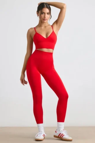 Legginsy Define Luxe z wysokim stanem w kolorze czerwonym Legginsy Define Luxe z wysokim stanem w kolorze czerwonym