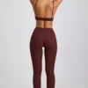 Legginsy Linnea Petite z prążkowanego modalu z wysokim stanem w kolorze espresso Legginsy Linnea Petite z prążkowanego modalu z wysokim stanem w kolorze espresso