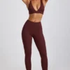 Legginsy Linnea Petite z prążkowanego modalu z wysokim stanem w kolorze espresso Legginsy Linnea Petite z prążkowanego modalu z wysokim stanem w kolorze espresso