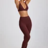 Legginsy Linnea Petite z prążkowanego modalu z wysokim stanem w kolorze espresso Legginsy Linnea Petite z prążkowanego modalu z wysokim stanem w kolorze espresso