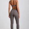 Legginsy Linnea Petite z prążkowanego modalu z wysokim stanem w kolorze szarym Legginsy Linnea Petite z prążkowanego modalu z wysokim stanem w kolorze szarym