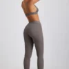 Legginsy Linnea Petite z prążkowanego modalu z wysokim stanem w kolorze szarym Legginsy Linnea Petite z prążkowanego modalu z wysokim stanem w kolorze szarym