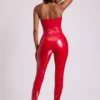 Legginsy Samara z wysokim stanem w kolorze ognistej czerwieni Legginsy Samara z wysokim stanem w kolorze ognistej czerwieni