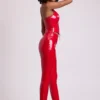 Legginsy Samara z wysokim stanem w kolorze ognistej czerwieni Legginsy Samara z wysokim stanem w kolorze ognistej czerwieni