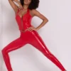Legginsy Samara z wysokim stanem w kolorze ognistej czerwieni Legginsy Samara z wysokim stanem w kolorze ognistej czerwieni