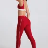 Legginsy Soft Active w kontrastowych kolorach w kolorze ciemnoczerwonym