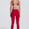 Legginsy Soft Active w kontrastowych kolorach w kolorze ciemnoczerwonym